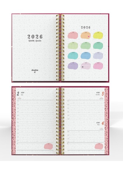 Spiralli 2026 Ajanda Mermer Kırmızı fırsatları