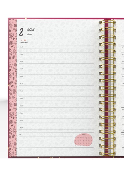 Spiralli 2026 Ajanda Mermer Kırmızı indirimleri