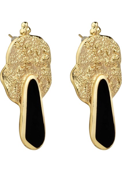 Siyah Asimetrik Mineli Küpe