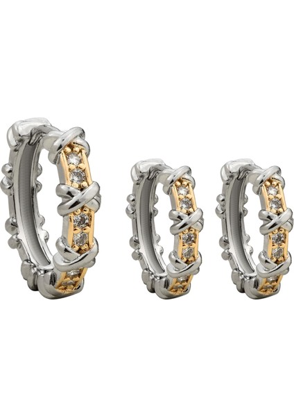 Taşlı Üçlü Küpe Seti