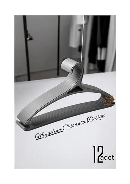 Bfs Tasarım Askı Seti 12 Adet Elbise Askısı M.crisanta Gri