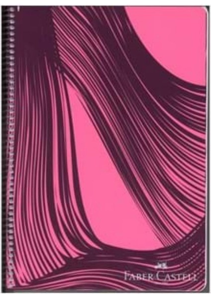 Faber-Castell Waves A4 Pp Kapak Spiralli Defter Kareli 100 Yaprak 5075 000437-PEMBE