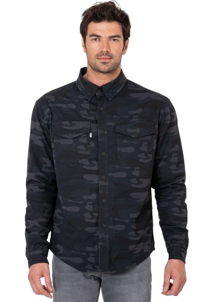 Thebikerjeans Eagle Camo Korumalı Motosiklet Gömleği Erkek