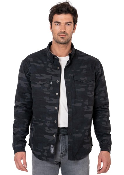 Thebikerjeans Eagle Camo Korumalı Motosiklet Gömleği Erkek
