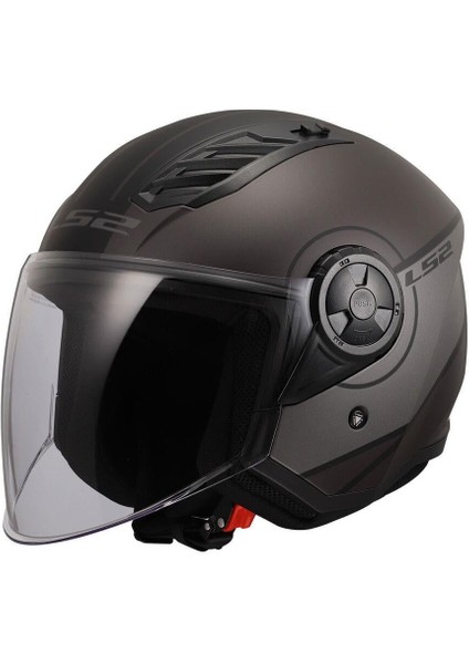 Airflow 2 Açık Motosiklet Kaskı Mat Cover Mat Gri-Siyah