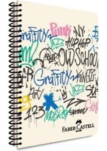 Faber Castell Pp Kapak Grafiti Spiralli 120 Yp Kareli 5075 000432-GRAFITI