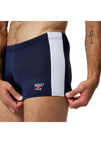 Jetstream Retro Colorblock Square Leg Erkek Yüzücü Mayosu