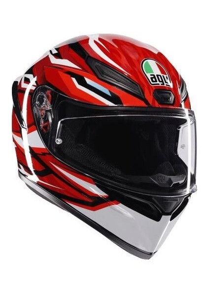 Motosiklet Kaskı K1 S Lion Configuration Red White