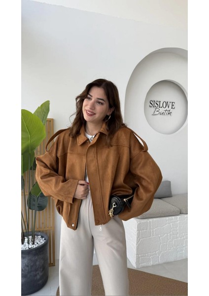 Kadın Süet Ceket Kahverengi