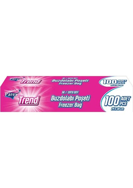 Trend Buzdolabı Poşeti Orta Boy 100’LÜ 24 x 38 cm