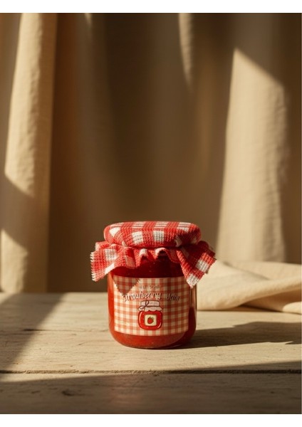 El Yapımı Çilek Reçeli Mum (Kavanozda) | Strawberry Jam Kokulu Mum
