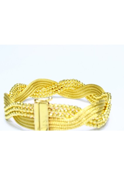 14 Ayar Altın Sarmal Dorikalı Hasır Kelepçe Bilezik 24.65 gr indirimleri