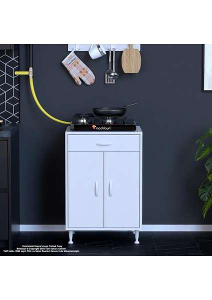 Birce M-60 x 87 x 48 cm Set Üstü Ocak ve Çekmeceli Raflı Mutfak Dolabı modelleri