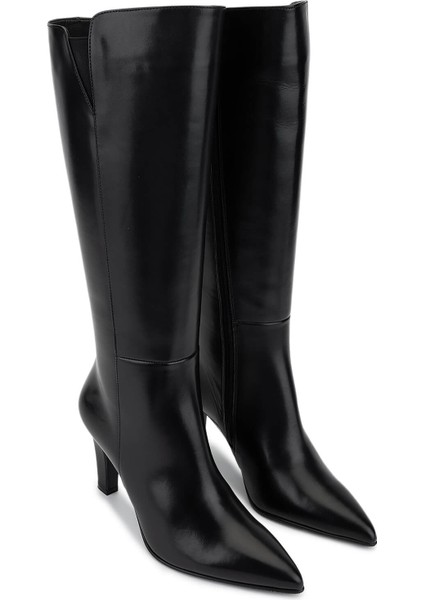 Kadın Hakiki Deri Siyah Deri Topuklu Çizme 33 9000 Bn Czm SK25-26 Sıyah Dr fiyatları