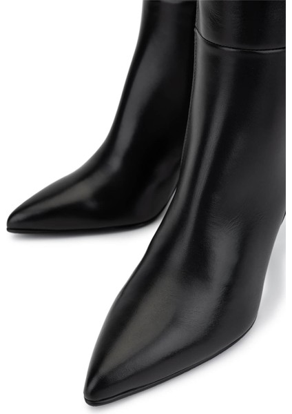 Kadın Hakiki Deri Siyah Deri Topuklu Çizme 33 9000 Bn Czm SK25-26 Sıyah Dr modelleri