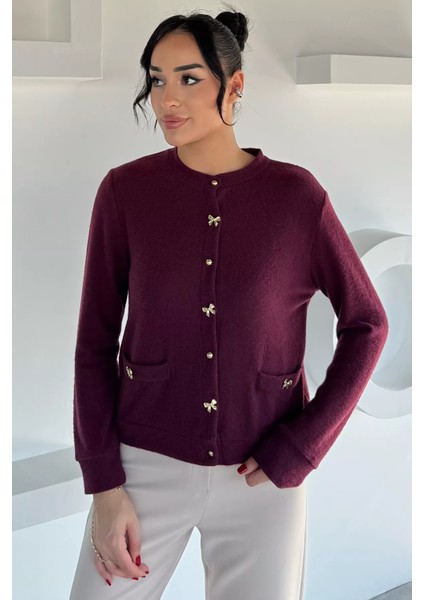 Kadın Fiyonk Düğmeli Triko Hırka P-00018493 fiyatları