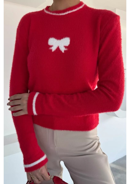 Kadın Bisiklet Yaka Sakallı Triko Kazak P-00018492 modelleri