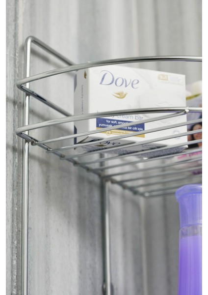 Paslanmaz Krom Yapışkanlı Şampuanlık 2 Katlı Banyo Köşeliği Düzenleyici fiyatları