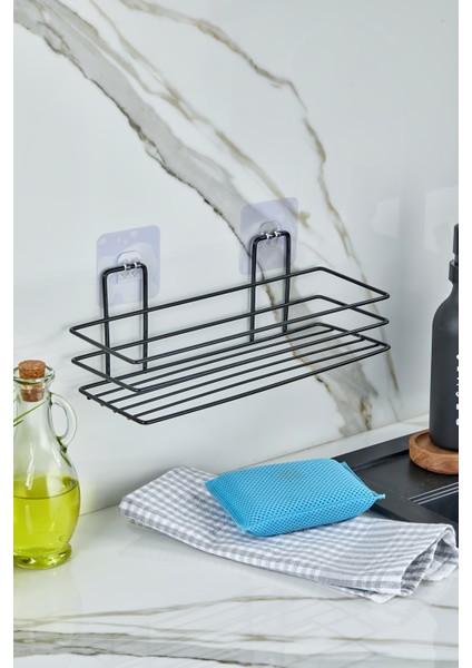 Siyah Yapışkanlı Çok Amaçlı Banyo Düzenleyici Rafı Duş Organizeri Mutfak Rafı fiyatları