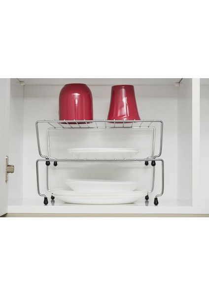 Genişletilebilir Krom Raf Dolap Içi Organizer Mutfak ve Banyo Düzenleyici Küçük Boy fiyatları