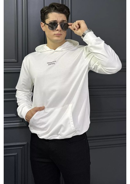Kanguru Cepli Kapüşonlu Erkek Sweatshirt P-00018571