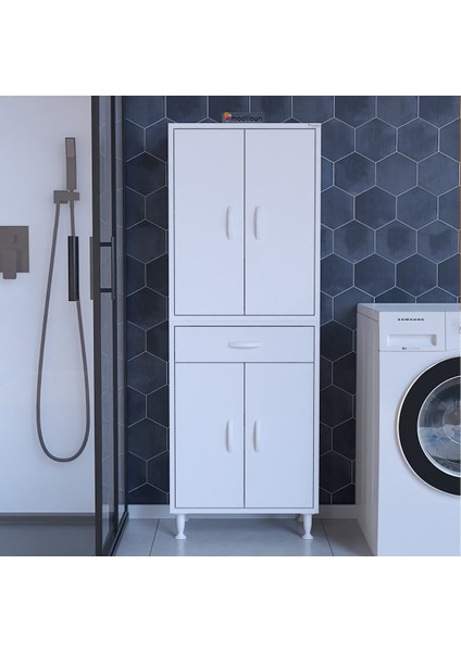 Mikra 54 x 170,4 x 32,5 cm Kapaklı Ve Çekmeceli Çok Amaçlı Banyo & Mutfak Dolabı fiyatları