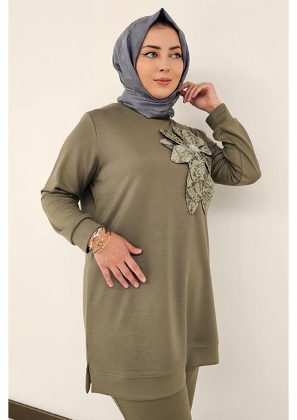 Kadın Dikme Çiçek Detaylı Tesettür Takım fiyatları