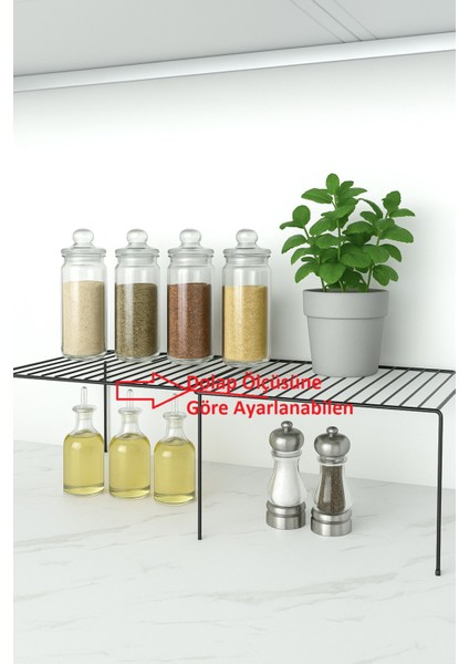 Ayarlanabilir Dolap Içi Düzenleyici Organizer Tezgah Banyo Tabak Bardak Mutfak Banyo Düzenleme