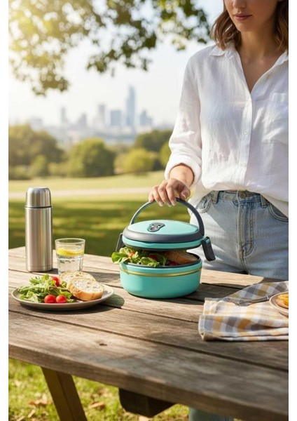 Beslenme ve Taşıma Kabı ( Sefer Tası) Paslanmaz Çelik Iç Kaplama Sızdırmaz Kilitli Kp 500 ml Yeşil fiyatları