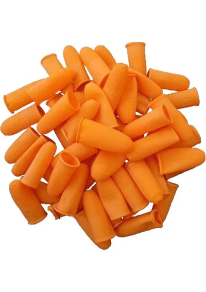 Lateks Parmaklık Eldiven Turuncu Ekstra Kalite (48 Adet)