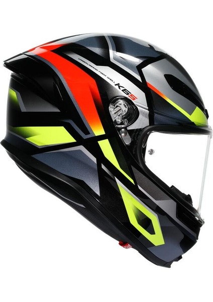 Kapalı Motosiklet Kaskı K6 S Mplk Erazer Black Red Yellow Fluo modelleri