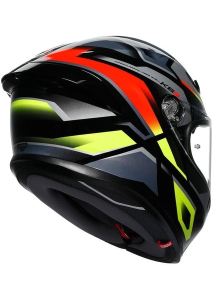 Kapalı Motosiklet Kaskı K6 S Mplk Erazer Black Red Yellow Fluo fırsatları