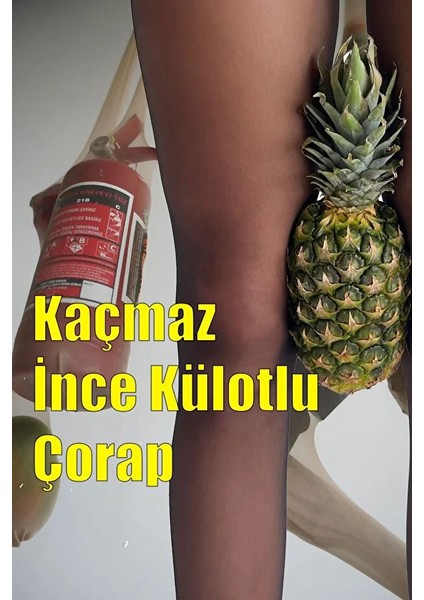 Ananas Akrilik Kaçmaz Toparlayıcı Mikro Ince Hayalet Külotlu Çorap 5d