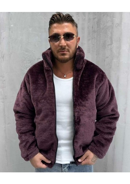 Erkek Peluş Owersize Mont Kahverengi fiyatları