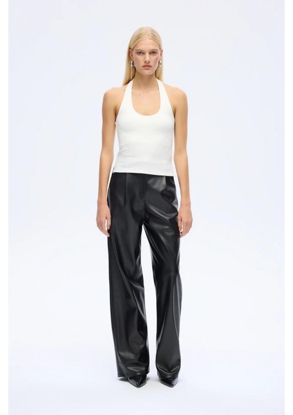 Kadın Sırt Dekolteli Halter Yaka Basic Bluz Ekru fiyatları