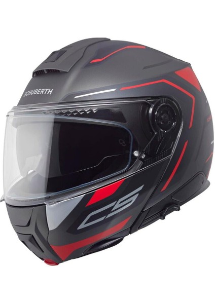 C5 Omega Antrasit Çene Açılır Motosiklet Kaskı