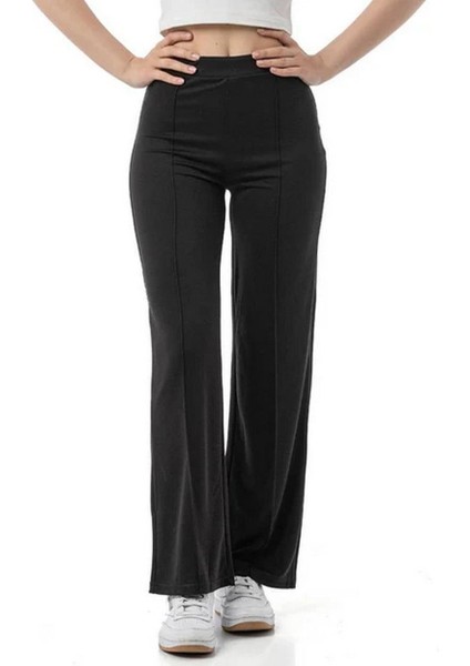 Kadın Pike Modal Kumaş Pantolon Siyah