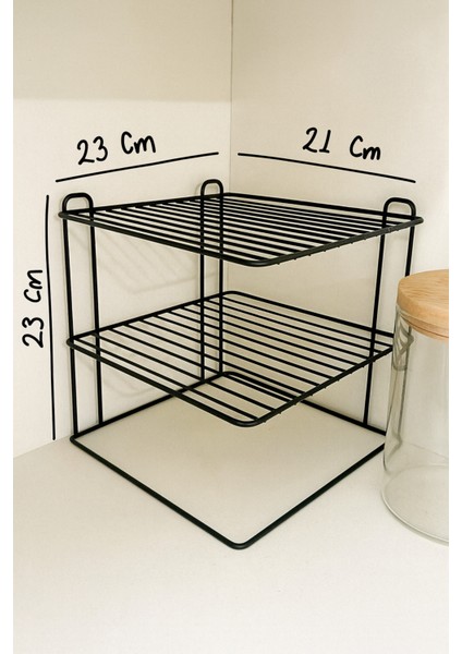 Paslanmaz Siyah 2 Adet 3 Katlı Tabaklık Dolap Içi Düzenleyici Organizer Tabak Bardak Baharatlık fırsatları