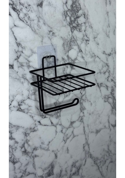 Raflı Magic Yapışkan Askılı Wc Kağıtlık,yedekli Tuvalet Kağıtlığı Siyah fiyatları
