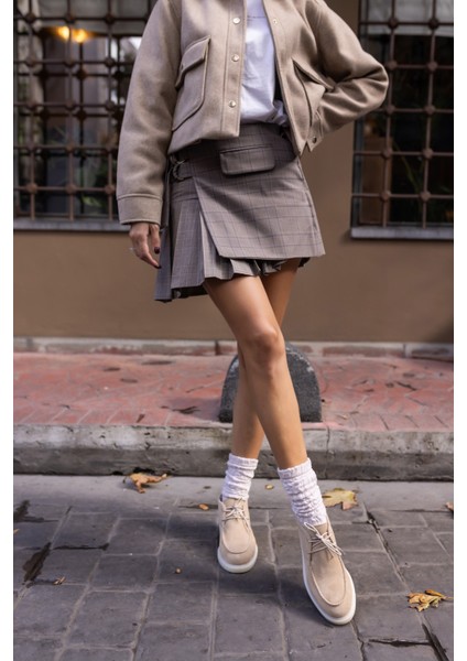 Setla Kadin Gri Gercek Deri Suet Bot fiyatları