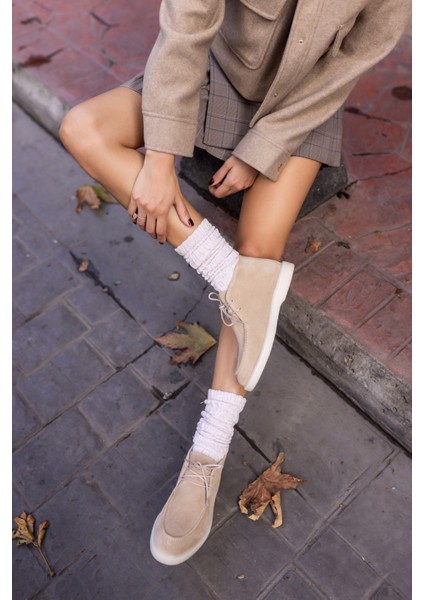 Setla Kadin Gri Gercek Deri Suet Bot indirimleri