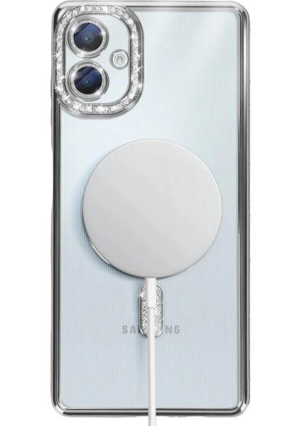 Mtxdpn Newface Samsung Galaxy A06 Joke Simli Magneticsafe Kılıf - Gümüş indirimleri