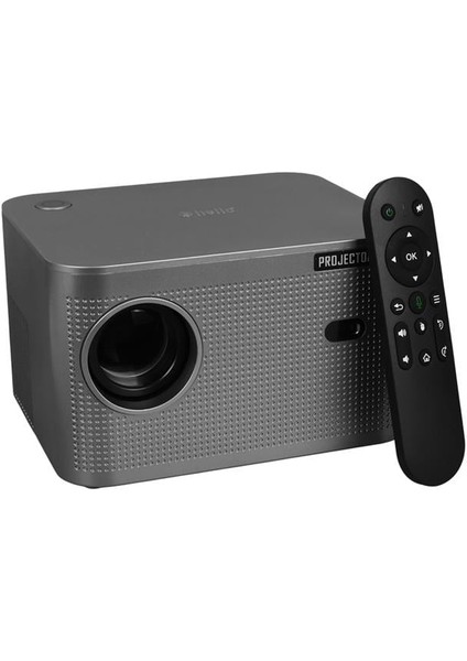 Hello HY350 Sesli Komutlu Android 11 Akıllı LED Projeksiyon Fhd Kablosuz Görüntü Aktarım Destekli E