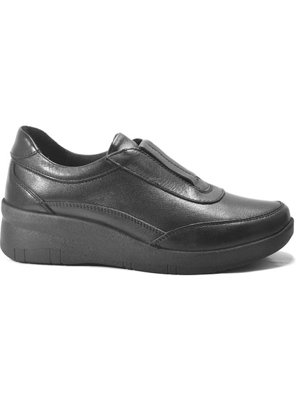 25BK.0128 Hakiki Deri Ortopedik Dolgu Topuklu Günlük Kadın Ayakkabı