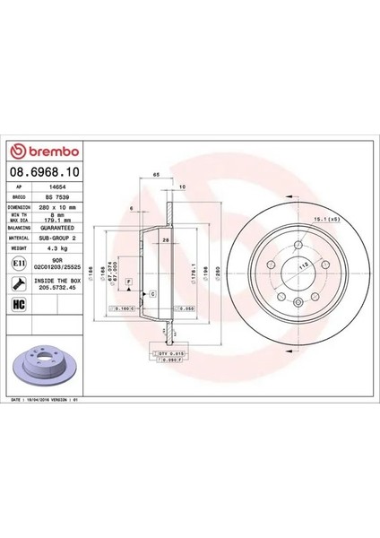 08696810 Arka Fren Diski A6384230112 (2 Adet Fiyatıdır)