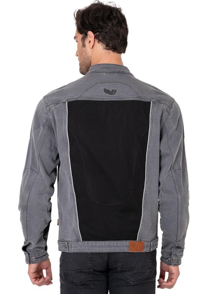 Thebikerjeans Silver Ice Korumalı File Motosiklet Kot Montu Erkek modelleri