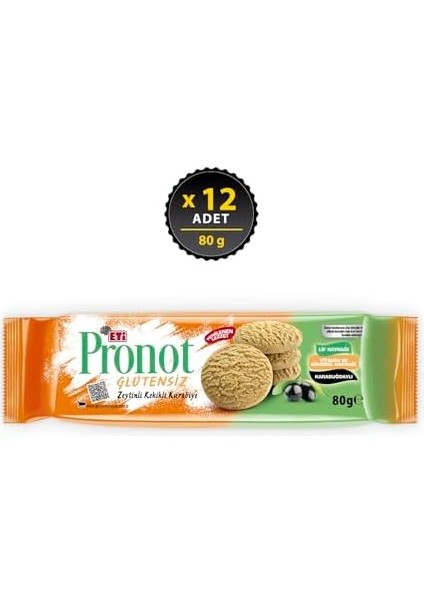 Eti Pronot Glutensiz Zeytinli Kurabiye 80 G x 12 Adet modelleri