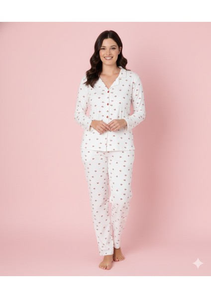 Kirazlı Pamuklu Pijama Takımı modelleri