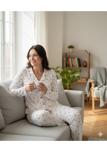 Kirazlı Pamuklu Pijama Takımı fırsatları