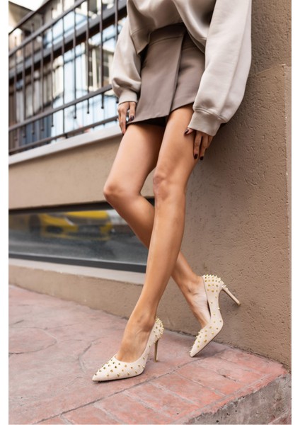 Krow Kadın Siyah Trok Detay Topuklu Ayakkabi modelleri